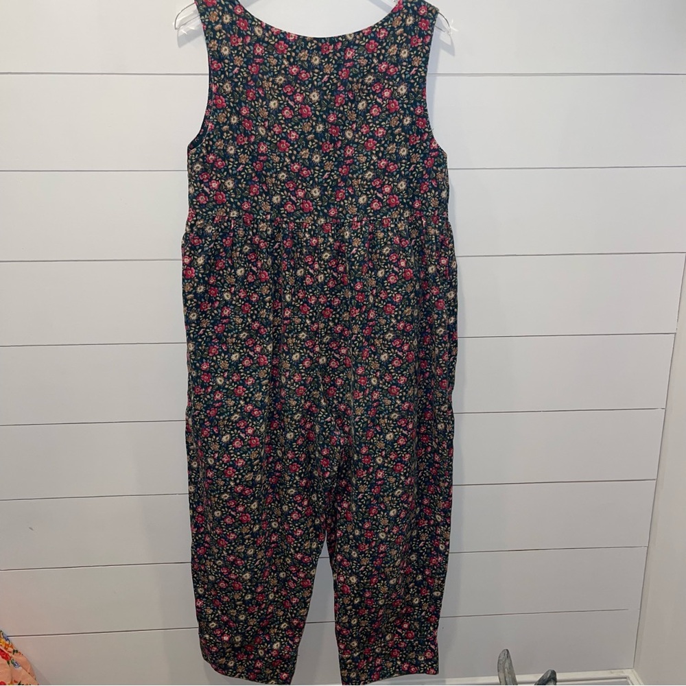 Laura Ashley Mother & Child Floral Corduroy Romper Jumpsuit Adult Size Large - Picture 9 of 9